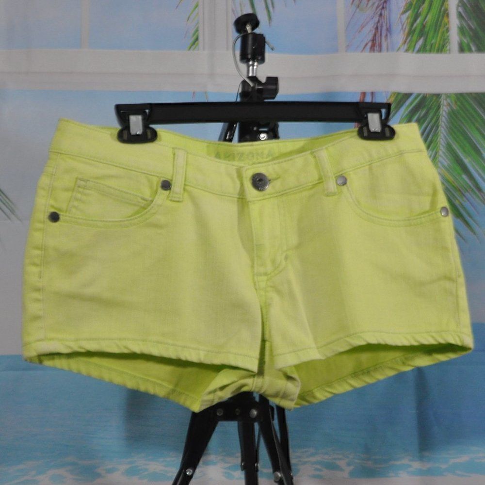 Arizona Jean Co Shortie Shorts Bright Lime Green BOGO FREE